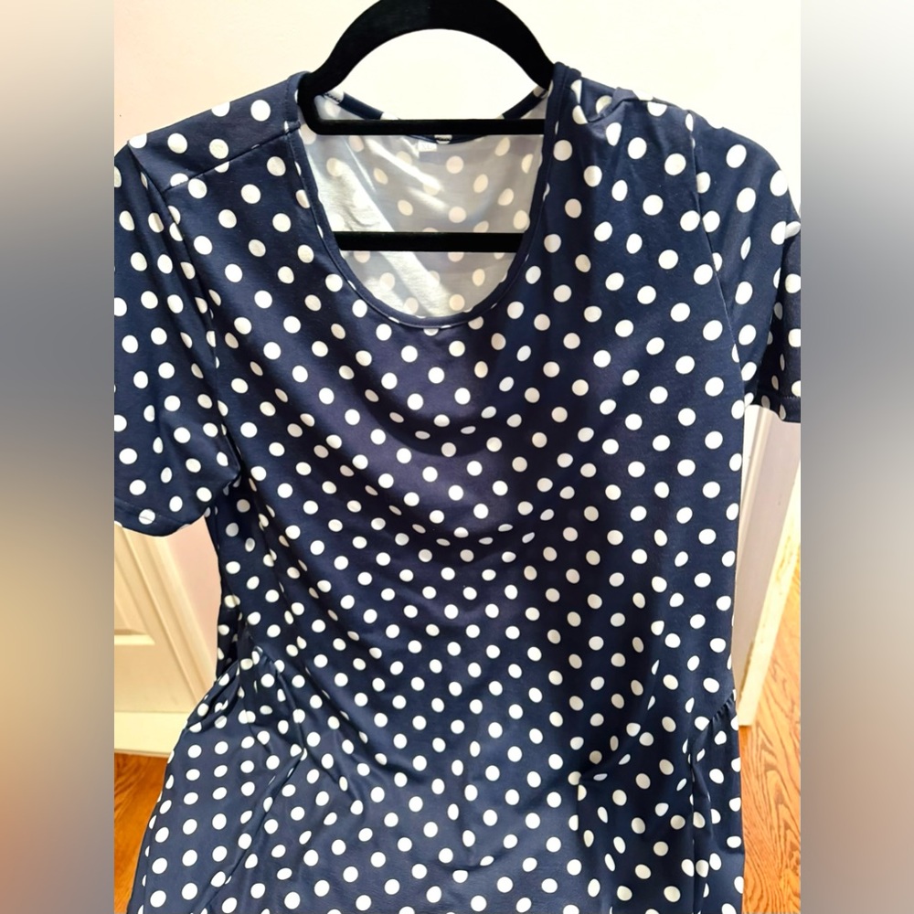 New Classic Navy Polka Dot Women's Mini dress